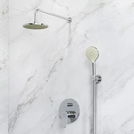 Набор AM.PM X-Joy FB85A1RH20 Смеситель для ванны, верхний душ с держателем, душевой набор и шланговое присоединение хром