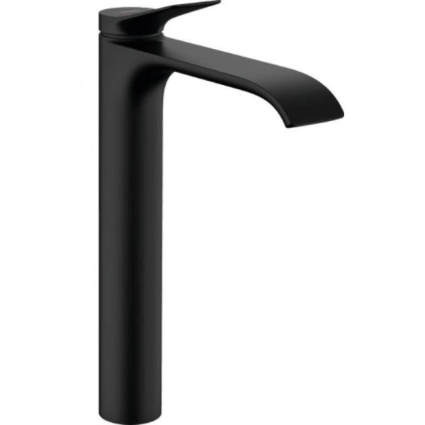 Смеситель Hansgrohe 75040670 Vivenis для свободностоящей раковины 251 мм, со сливным гарнитуром черный матовый