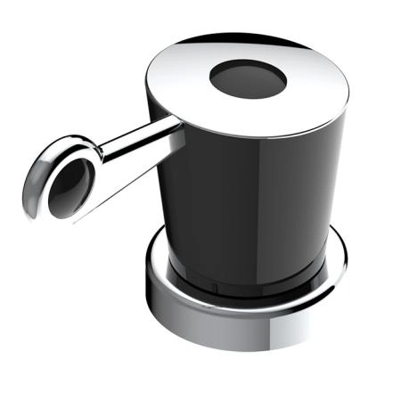 THG Bagatelle pierre noire Вентиль смесителя для раковины, на горячую воду, ручка черная, цвет: хром