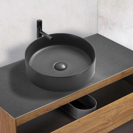 Раковина Vincea VBS-216MA, 394*394*115, накладная, цвет антрацит матовый фарфор