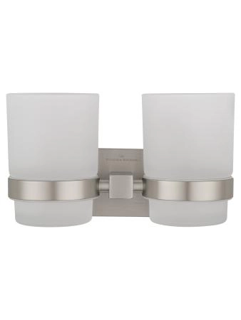 Два стакана для зубных щеток с держателем WONZON & WOGHAND POLO, Брашированный никель (WW-8928-BN)