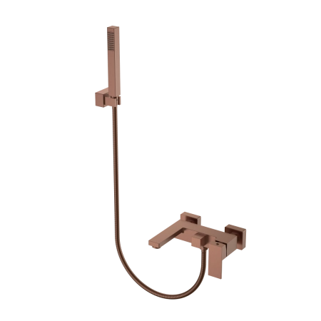 Смеситель для ванны Boheme с душем Qubic Brushed Bronze 473-BRB