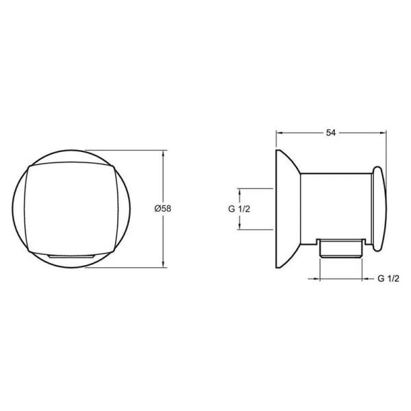 Шланговое подсоединение Jacob Delafon EO E11627-CP ½ хром