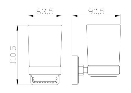 Стакан для зубных щеток с держателем WONZON & WOGHAND ROMA, Бронза (WW-7221)