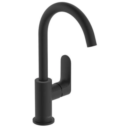 Смеситель Hansgrohe 72536670 Rebris S для раковины 222 мм, со сливным гарнитуром, ? излив черный матовый
