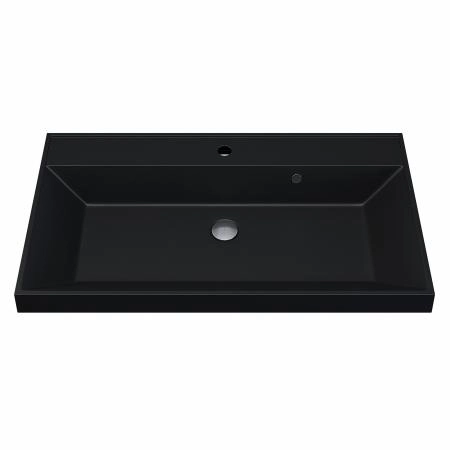 Раковина кварцевая Uperwood Classic Quartz 80 см, черная матовая, уголь