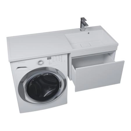 Тумба под стиральную машину Uperwood Magenta, 50 см, подвесная, белая, выдвижной ящик