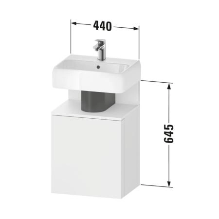 Duravit Qatego Тумба для раковины 44х35см., подвесная, петли справа, цвет: базальт матовый