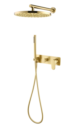 Смеситель встроенный для душа с верхней лейкой Boheme SPECTRE Matt Gold 454-MG