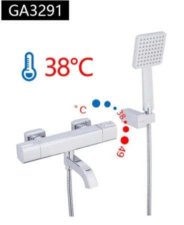 Смеситель Gappo G3291 для ванны термостат хром