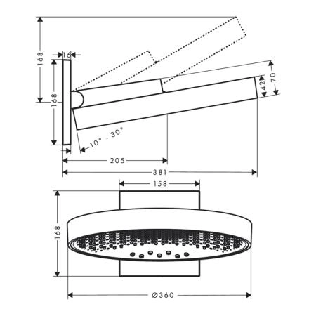 Hansgrohe Rainfinity Верхний душ 360 3jet, цвет: полированное золото