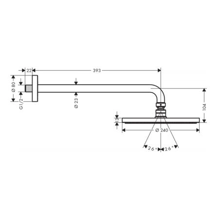 Hansgrohe Raindance S 240 1j PowderRain верхний душ