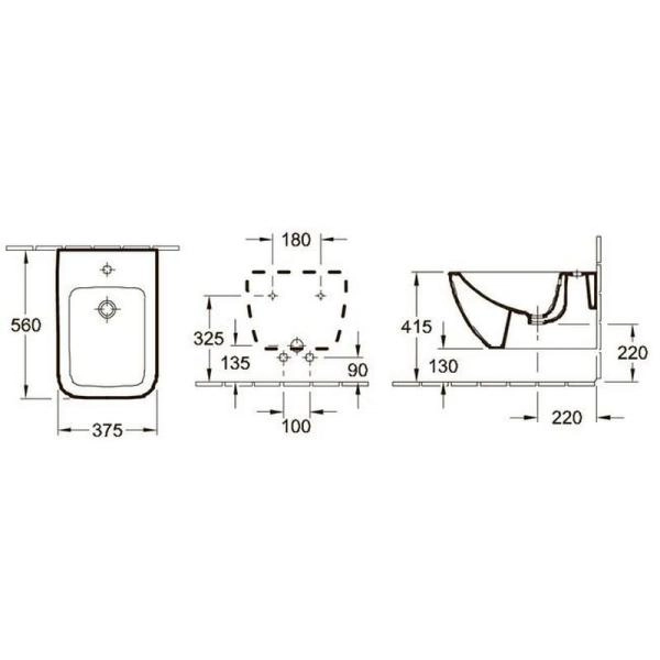 Биде Villeroy&Boch VENTICELLO 441100R1 подвесное