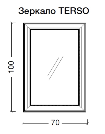 Зеркало Boheme Terso 700х1000 черный глянец с подсветкой 557