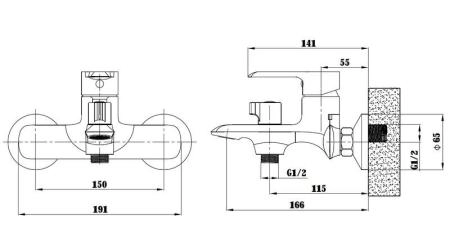 Смеситель для ванны и душа ESKO SORRENTO SR 54 хром