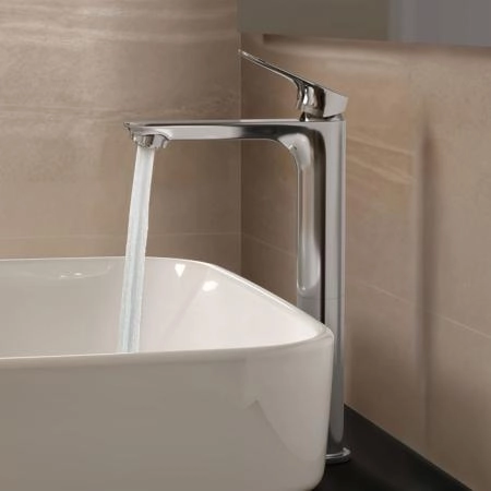 Ideal Standard Ceralife O Смеситель для раковины, на 1 отв., H24см., высокий, технология BlueStart, цвет: хром