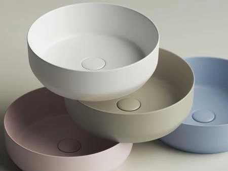 Умывальник чаша накладная круглая (цвет Белый Матовый) Element 390x390x120мм