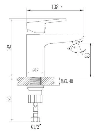 Смеситель для раковины ESKO VE26-3E хром