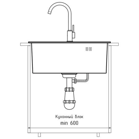 Кухонная мойка GranFest 5045, графит