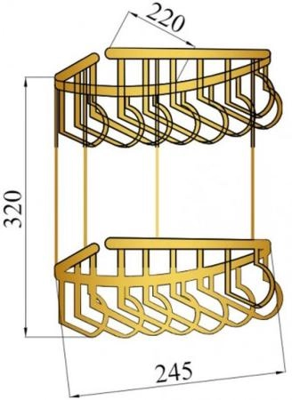 Угловая двойная Полка Boheme (металл) IMPERIALE 10427