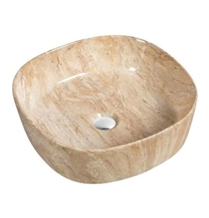 Раковина SantiLine SL-7024 44x44 на столешницу керамическая под мрамор