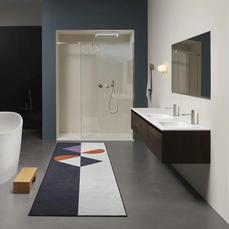 Antonio Lupi Atelier Комплект подвесной мебели с тумбами под раковину, 2 раковинами NUVOLA, зеркальным шкафом MANTRA, пеналом ATELIER, светильником BOLLA1, 90 см, цвет: Rovere thermo