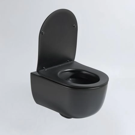 Унитаз подвесной Vincea Evo VT1-34SMB безободковый, цвет черный матовый, ультратонкое soft-close сиденье