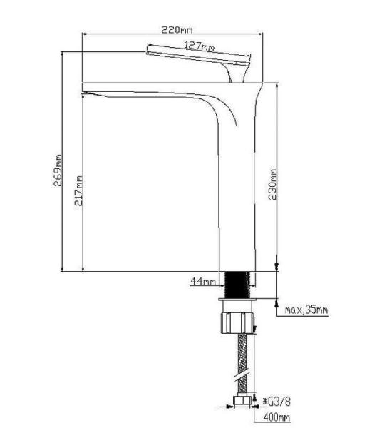 Смеситель NT BAGNO NT1701НN BRINO H для раковины никель матовый