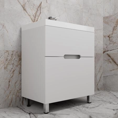 Тумба с раковиной Style Line Матис 70 ЛС-00002442 напольная под ASTI 70 (2 ящика) Белый матовый ЭМАЛЬ