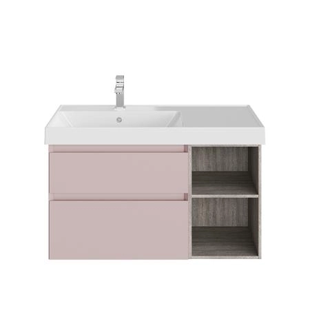 Тумба Kerama Marazzi CUBO КУБО CU.90Lh\MAL левая подвесная с ящиками 90, мальва матовая-древесная
