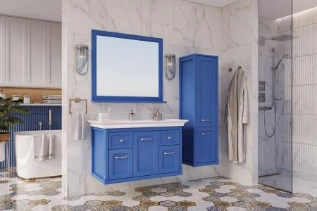 Тумба ASB Woodline Толедо 105 Smalt синий без раковины