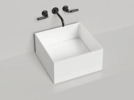 Раковина Salini ARMONIA SQUARE 02 S-Stone матовая 45x45 130522TM накладная без отв.смесителя