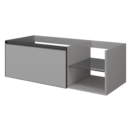 QUATRO 6 120см (80+40) тумба Boheme рифл LUNA FUGA профиль ANTHRACITE 790-M6-120-L-RIB-A