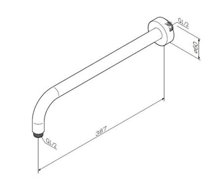 Душевой кронштейн Am.Pm F0500701 400 мм хром