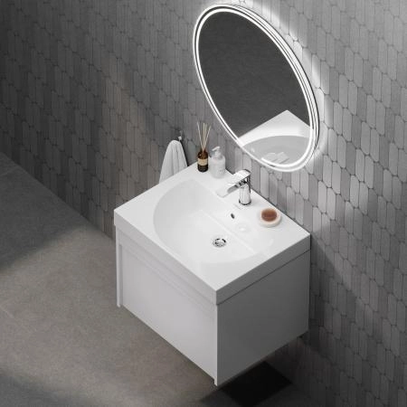 Тумба Kerama Marazzi MODULA МОДУЛА MO.60.1+1\WHT подвесная 60 с ящиком 1+1, белая глянцевая