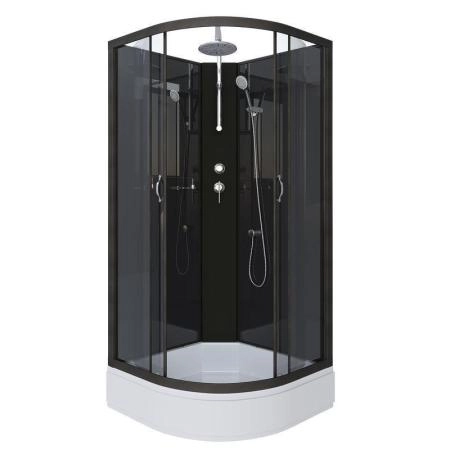 Душевая кабина Niagara NG-6501-14BKT 900х900х2100-2400 средний поддон 26см стекло тонированное алюм черный