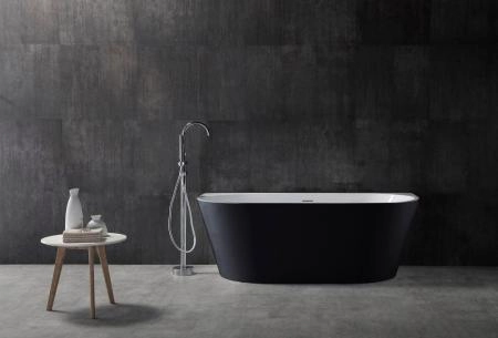 Акриловая ванна ABBER AB9216-1.7MB пристенная цвет черный матовый