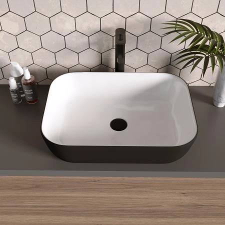 Раковина Grossman GR-4041BW (460*320*140) черно-белая