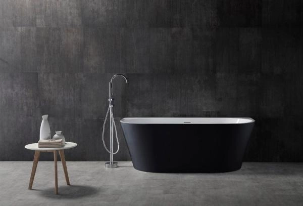 Акриловая ванна ABBER AB9216-1.7MB пристенная цвет черный матовый