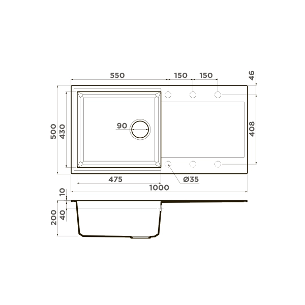 Кухонная мойка Omoikiri Sakaime 100-WH Tetogranit/белый 4993887