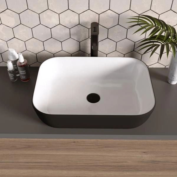 Раковина Grossman GR-4041BW (460*320*140) черно-белая