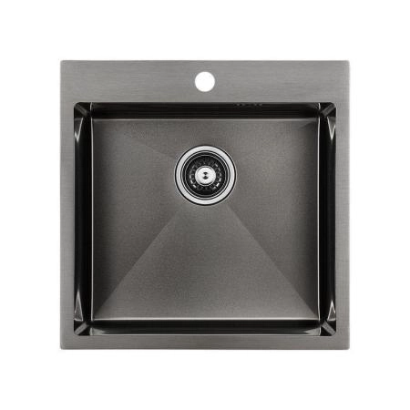Кухонная мойка Paulmark KRONER PM215151-GM вороненая сталь 510х510мм нерж. Сталь