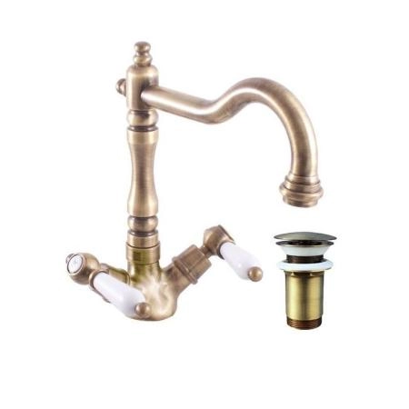 Смеситель Rav Slezak MORAVA RETRO MK521.5/8SM для раковины, цвет Бронза