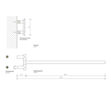 Decor Walther Mikado HTH1 Полотенцедержатель поворотный 40см, подвесной, цвет:  розовое золото