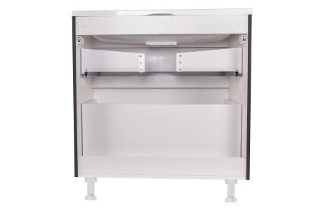 Тумба напольная Style Line Бергамо мини 90 (2 ящ.) Люкс антискрейтч черный, PLUS