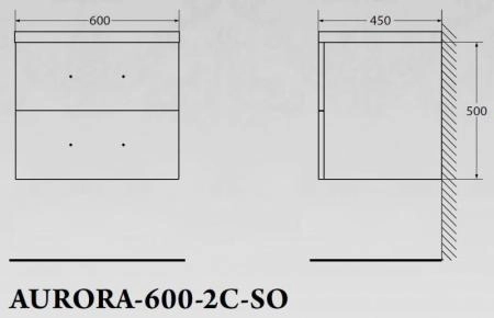 Тумба под раковину Belbagno AURORA Rovere Nebrasca Nature подвесная AURORA-600-2C-SO-RNN