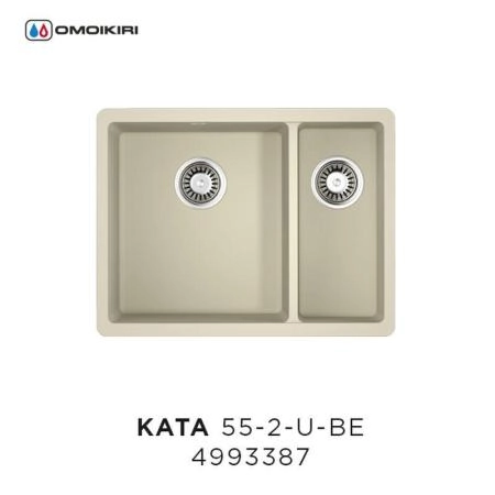 Кухонная мойка Omoikiri Kata 55-2-U-BE 4993387, 540х420, ваниль