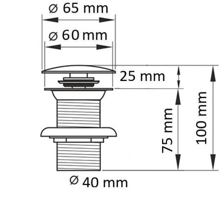 Донный клапан Ceramalux чёрный без прелива RD018
