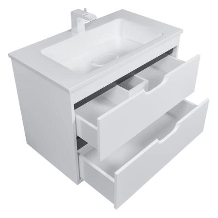 Тумба под раковину для ванной Uperwood Modul 80 см, подвесная, матовая, белая/графит