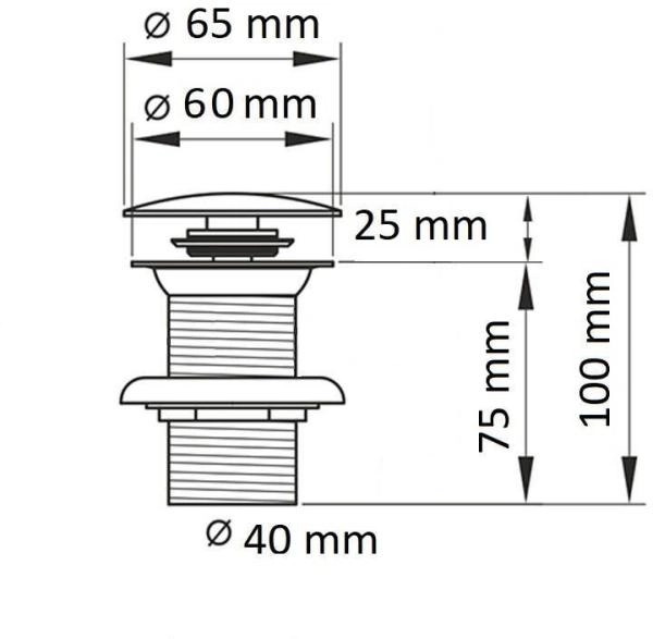 Донный клапан Ceramalux чёрный без прелива RD018
